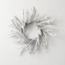 Load image into Gallery viewer, Flocked Pine Twig Mini Wreath