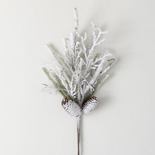 Load image into Gallery viewer, Flocked Pine Twig Spray