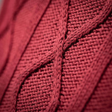 Load image into Gallery viewer, Cozy Red Cable Knit Pillow