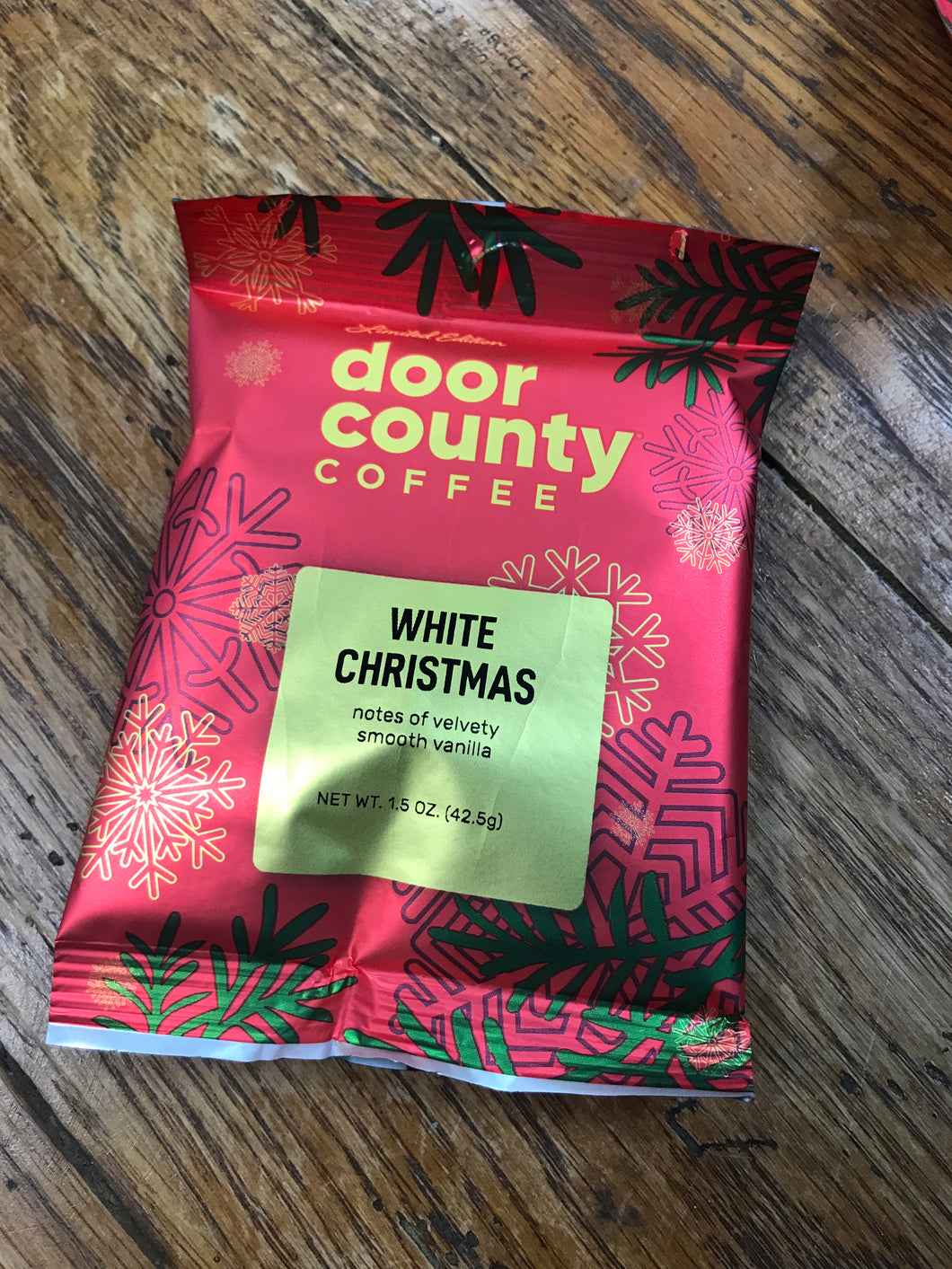 Door County Coffee 1.5 oz Pack of Decaf White Christmas