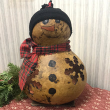 Load image into Gallery viewer, Carved Snowman Lighted Gourd
