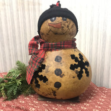 Load image into Gallery viewer, Carved Snowman Lighted Gourd
