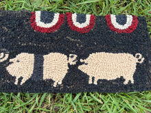 Load image into Gallery viewer, Pigs on Parade Hooked Wool Rug
