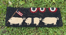 Load image into Gallery viewer, Pigs on Parade Hooked Wool Rug
