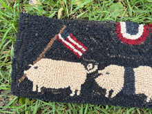 Load image into Gallery viewer, Pigs on Parade Hooked Wool Rug
