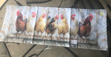Load image into Gallery viewer, Four Chickens in A Row Table Runner
