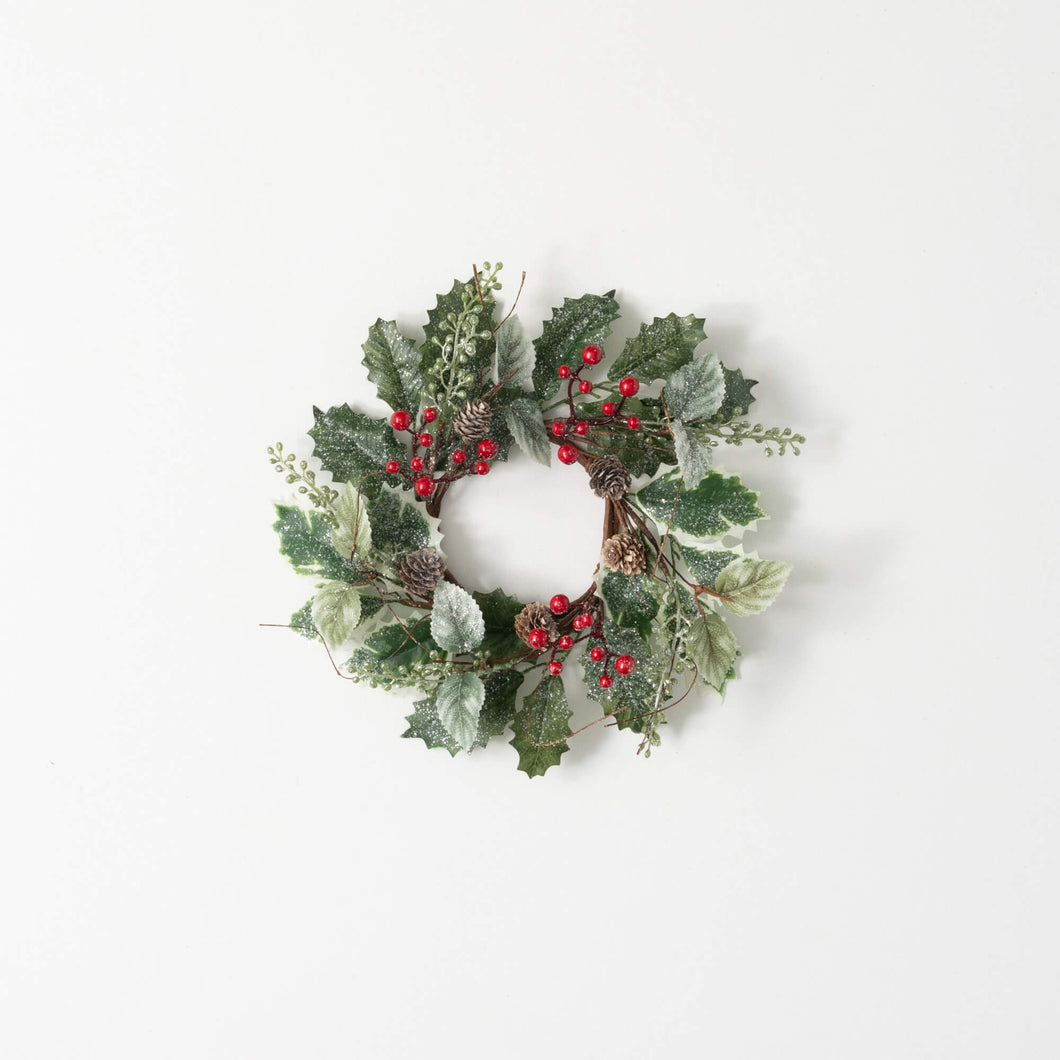 4.5” Frosted Holly Ring