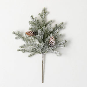 Flocked Winter Pine Pick