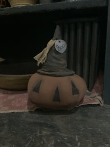 Jack O’Lantern Pumpkin with Witch Hat