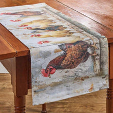 Load image into Gallery viewer, Four Chickens in A Row Table Runner
