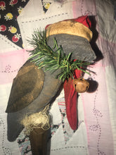 Load image into Gallery viewer, Crow on Stand with Santa Hat
