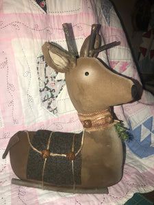 Sitting Buck Fabric Deer