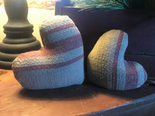 Load image into Gallery viewer, Red Striped Fabric Heart
