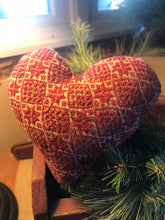 Load image into Gallery viewer, Red Coverlet Fabric Heart
