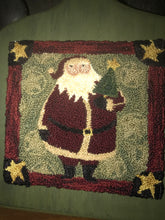 Load image into Gallery viewer, Santa and Tree Punch Needle on Hornbook
