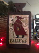 Load image into Gallery viewer, Believe Punchneedle Embroidery on Hornbook
