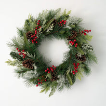 Load image into Gallery viewer, 24” Pine &amp; Berry Wreath
