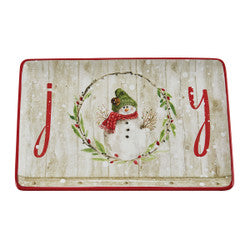 Farmhouse Snowman Platter
