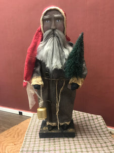 Standing Santa Claus in Brown Wool Cloak