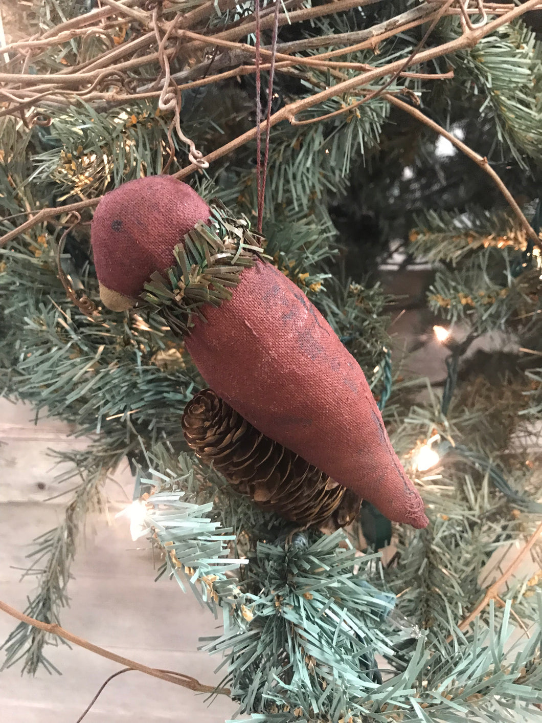 Fabric Cardinal Ornament