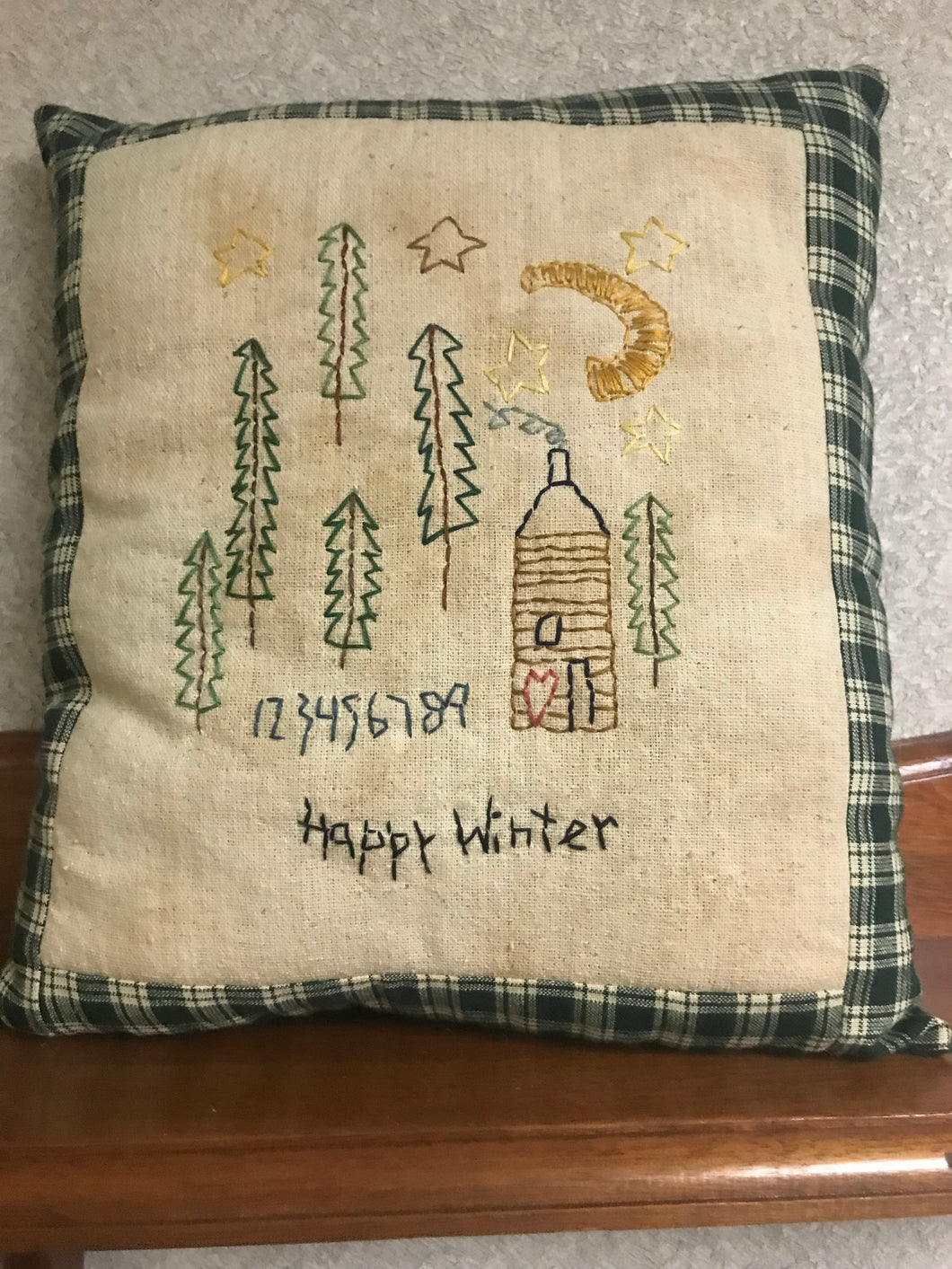 Happy Winter Stitched Pillow