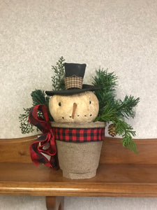 Potted Snowman Head