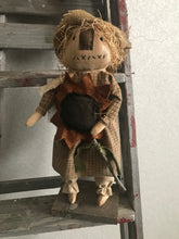 Load image into Gallery viewer, Susie Scarecrow Doll with Sunflower
