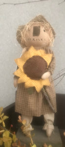 Vivian Scarecrow Doll with Sunflower