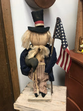 Load image into Gallery viewer, Uncle Sam Doll with Crow
