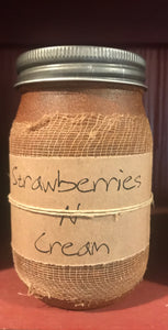Strawberries N Cream 16 oz. Jar Candle