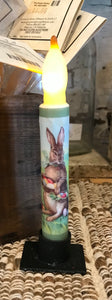 6” Timer Taper Candle with Rabbit and Eggs