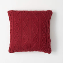 Load image into Gallery viewer, Cozy Red Cable Knit Pillow
